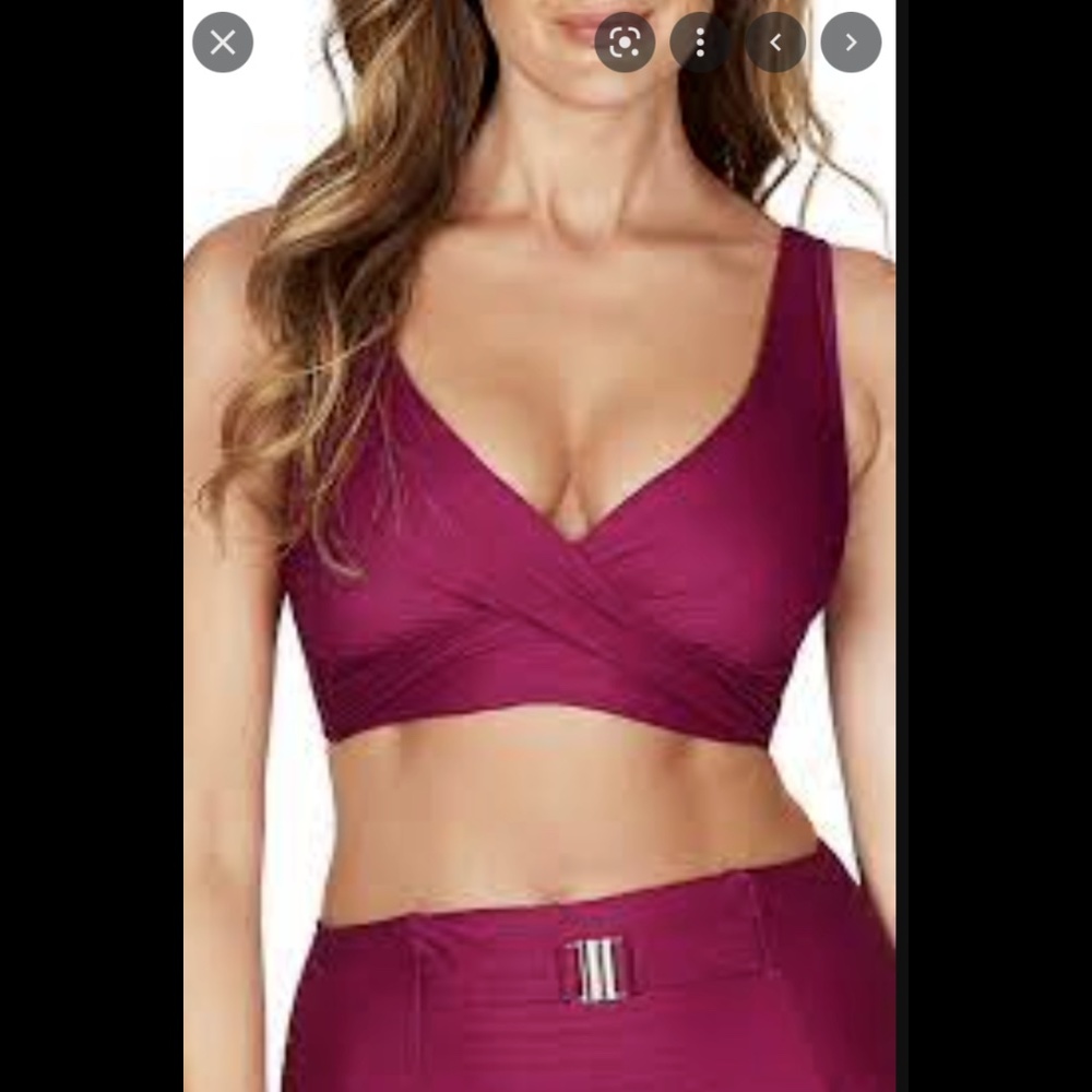 NWT Sea Level [ 14 US‎ ] Casablanca Cross Front Multi Fit Bikini Top Ruby